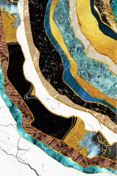istock 3d mural wallpaper for wall frame . resin geode and abstract art, functional art, like watercolor geode painting . golden and gray marble background 1314851388