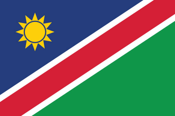 ilustrações, clipart, desenhos animados e ícones de bandeira da república da namíbia - map namibia vector travel locations