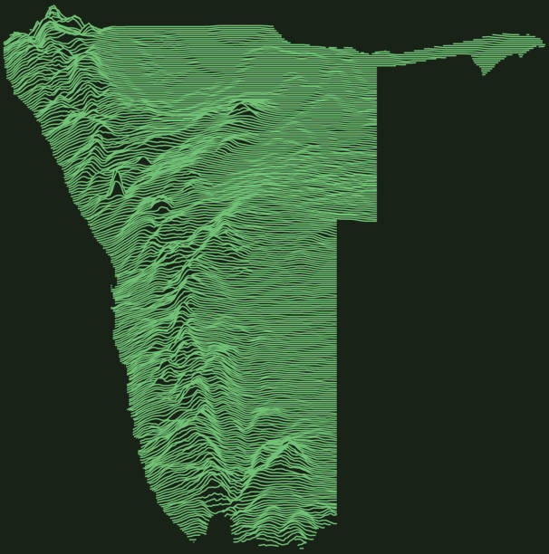 ナミビアの暗い地形図 - map namibia vector travel locations点のイラスト素材／クリップアート素材／マンガ素材／アイコン素材