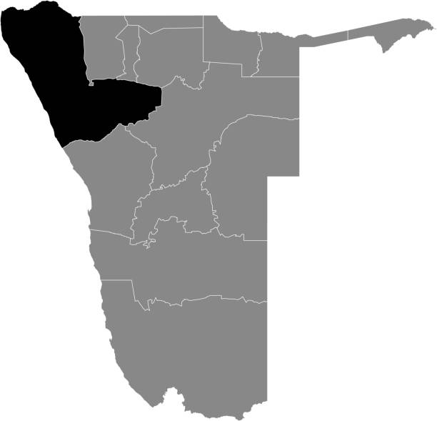 ilustrações, clipart, desenhos animados e ícones de mapa de localização da região de kunene na namíbia - map namibia vector travel locations