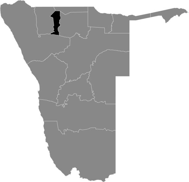 ilustrações, clipart, desenhos animados e ícones de mapa de localização da região de oshana na namíbia - map namibia vector travel locations