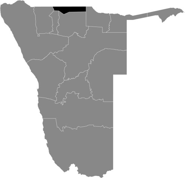 ilustrações, clipart, desenhos animados e ícones de mapa de localização da região de ohangwena na namíbia - map namibia vector travel locations