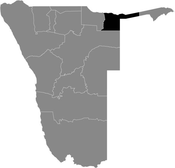 ilustrações, clipart, desenhos animados e ícones de mapa de localização da região leste de kavango na namíbia - map namibia vector travel locations