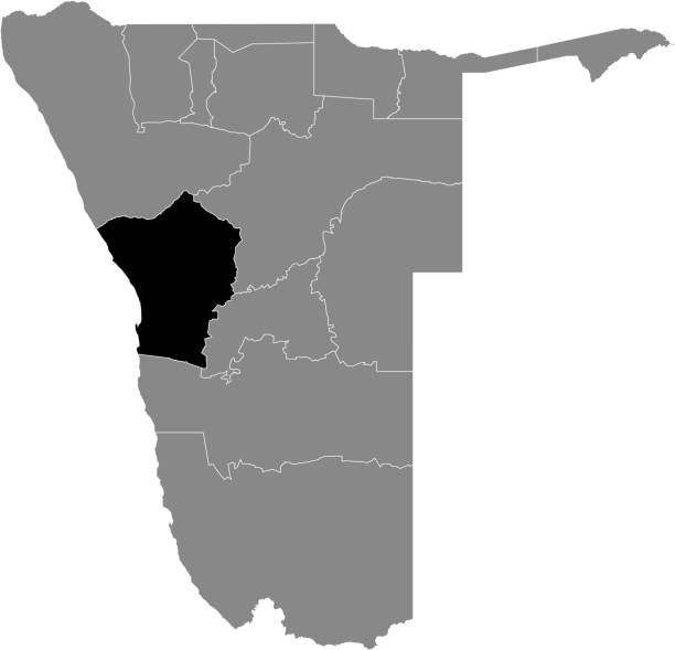 ナミビアのエロンゴ地域の地図 - map namibia vector travel locations点のイラスト素材／クリップアート素材／マンガ素材／アイコン素材