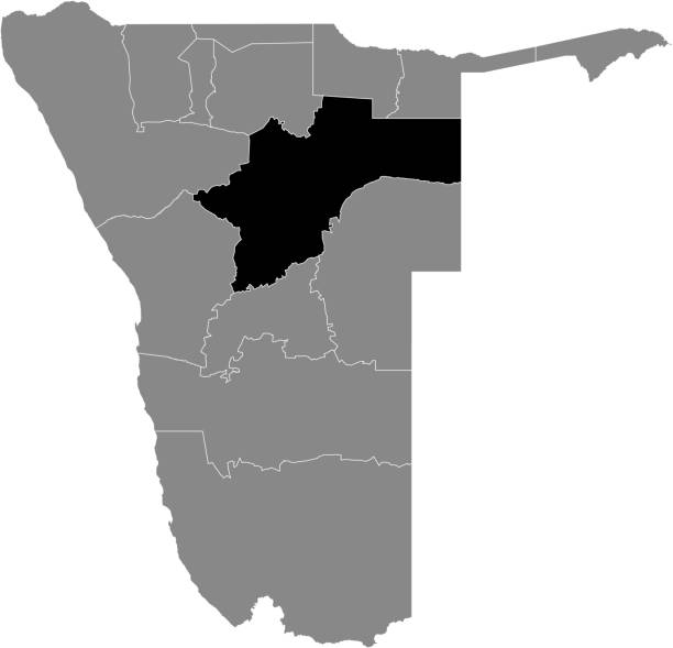 ナミビアのオトジョゾンジュパ地域の地図 - map namibia vector travel locations点のイラスト素材／クリップアート素材／マンガ素材／アイコン素材