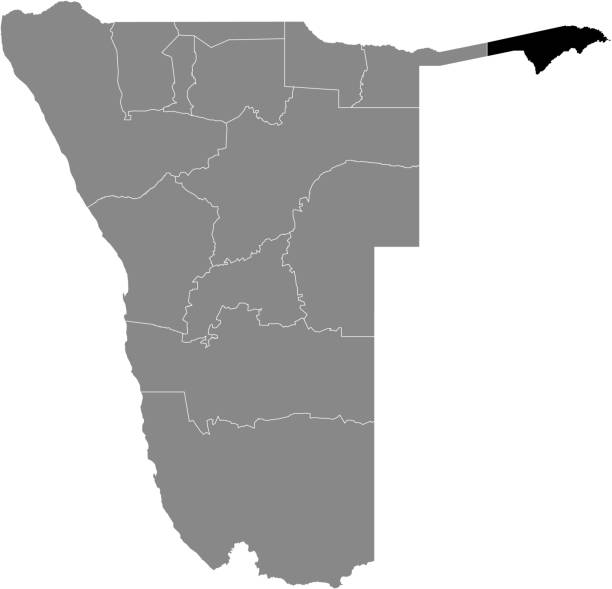 ナミビアのザンベジ地域の位置地図 - map namibia vector travel locations点のイラスト素材／クリップアート素材／マンガ素材／アイコン素材