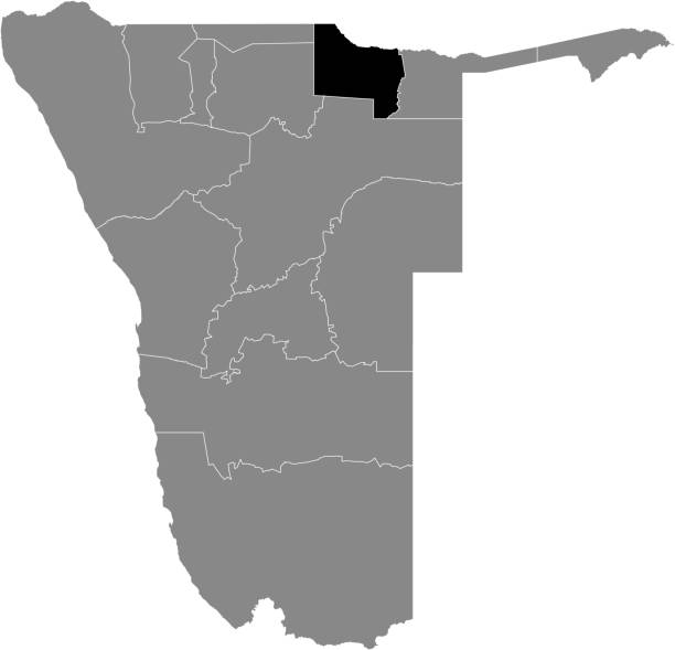 ナミビアのカバンゴ西地域の地図 - map namibia vector travel locations点のイラスト素材／クリップアート素材／マンガ素材／アイコン素材