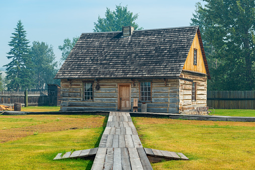 Pioneer housing of Fort Saint James fur trading post, British Columbia, Canada.