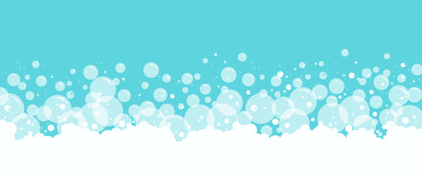 illustrazioni stock, clip art, cartoni animati e icone di tendenza di bolle di sapone e sfondo vettoriale in schiuma, motivo suds trasparente. - turquoise sea backgrounds drink