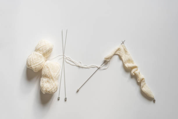 Knitting is on an office chair
