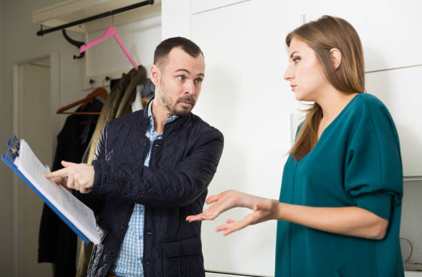 istock Angry householder visiting upset girl 1314873618