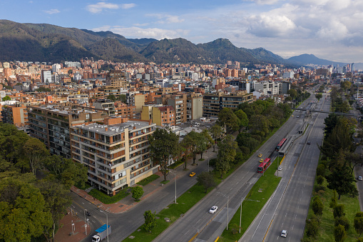 Beautiful aerial shot of the north of Bogota, Colombia - capital cities concepts