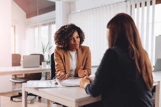 istock Young woman doing a job interview 1314878433