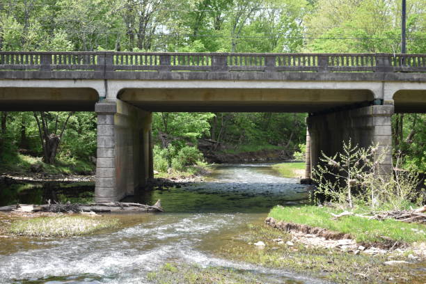 istock Creek running under a bridge in summer 1314879569
