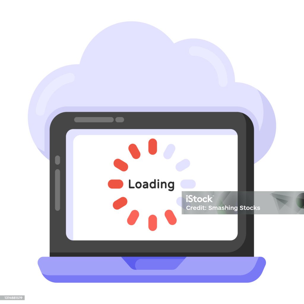 Loading Laptop. Sign Laptop Loading Stock Illustration - Download Image Now - Cloud - Sky ...