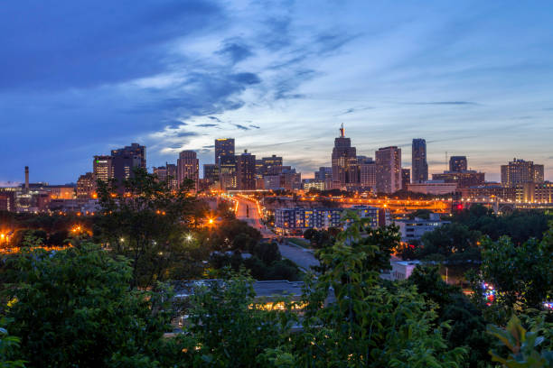 Saint Paul, Minnesota Twilight City Skyline Panoramic Picture