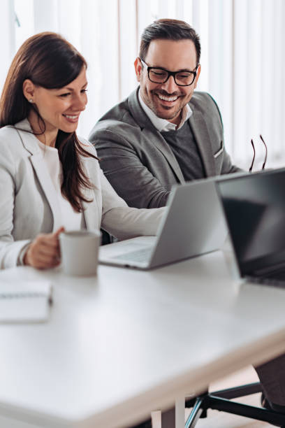istock Business couple working together at the office 1314883505