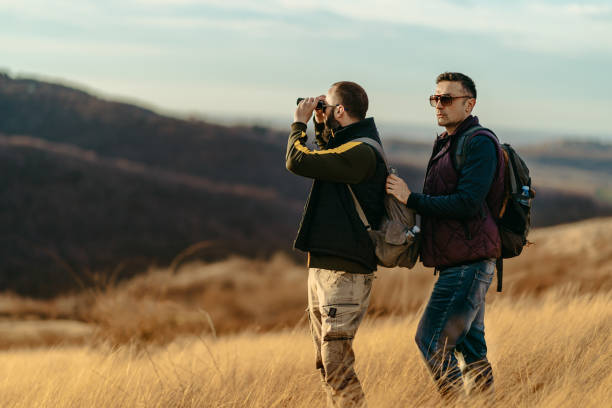 istock Two friends hiking in the hills 1314884796