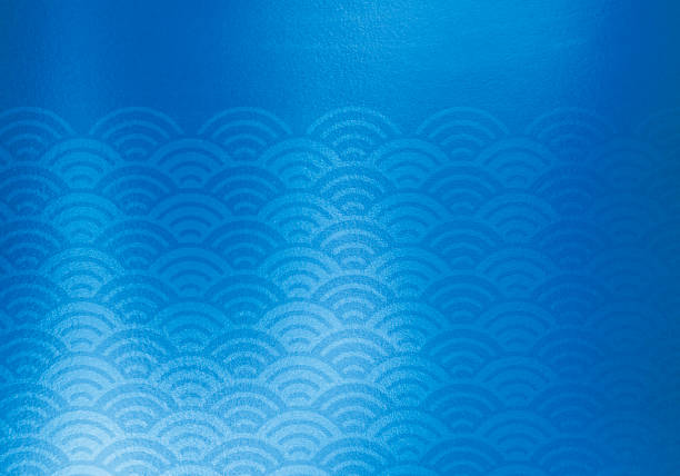 istock Blue background of Japanese paper 1314886493