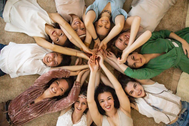 Girls best friends having fun together.