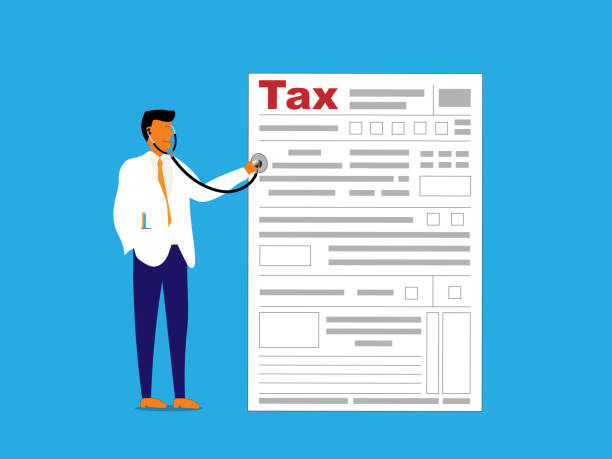 Checking health of taxes vector art illustration