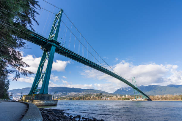 istock Lions Gate Bridge and Stanley Park Seawall in sunny day. 1314895424