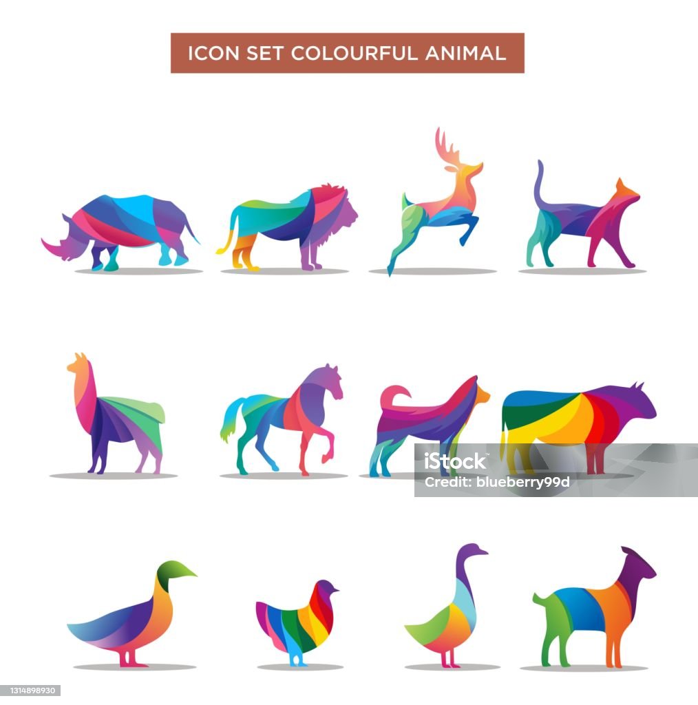 Set Of Animal Colorfull Design Illustration Wild Animals Jungle Pets  Colorful Of Geometric Polygon Abstract Character And Nature Art Graphic  Creative Zoo Triangle Vector Illustration Stock Illustration - Download  Image Now - iStock
