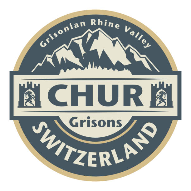 ilustrações de stock, clip art, desenhos animados e ícones de abstract stamp or emblem with the name of chur, switzerland - chur