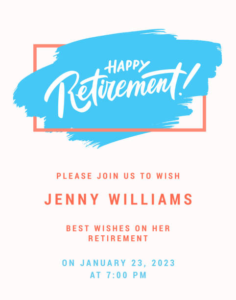 Happy Retirement. Vector lettering invitation. Happy Retirement. Vector lettering invitation template. retirement stock illustrations