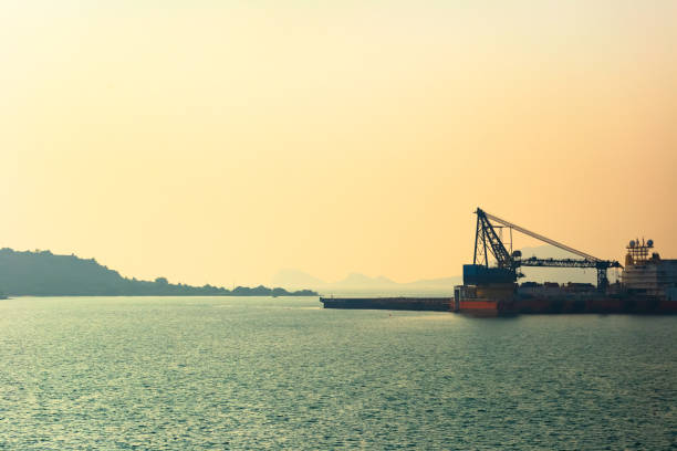 Container ship carrying container in import and export business. shipping transportation.