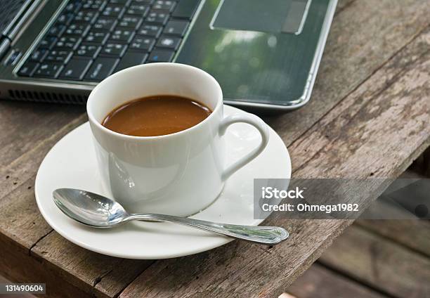 Coffee Cup With Laptop Stock Photo - Download Image Now - Coffee - Drink, Coffee Cup, Computer