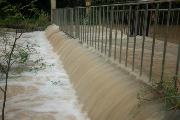 istock Heavy rain, flooding the pavement. 1314910446