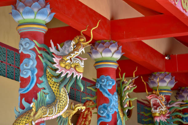 istock A dragon statue in a Chinese traditional art shrine 1314911370