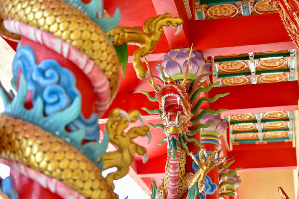 istock A dragon statue in a Chinese traditional art shrine 1314911398