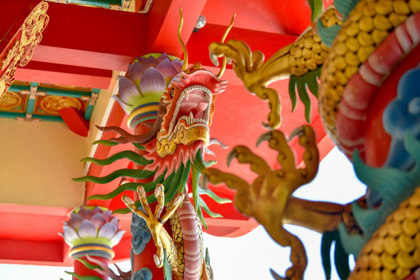 istock A dragon statue in a Chinese traditional art shrine 1314911462