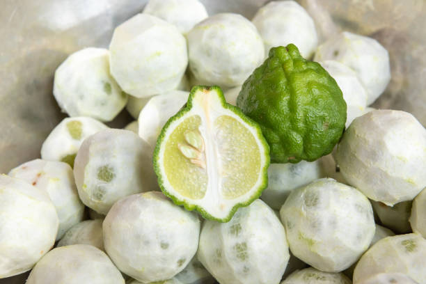 istock Kaffir lime fruit for cooking, spa, herbal treatment for various diseases. 1314912477