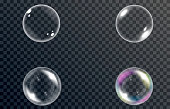 istock Vector set of soap bubbles. Bubbles of different types. Bubble, soap, foam, detergent, glare 1314913862