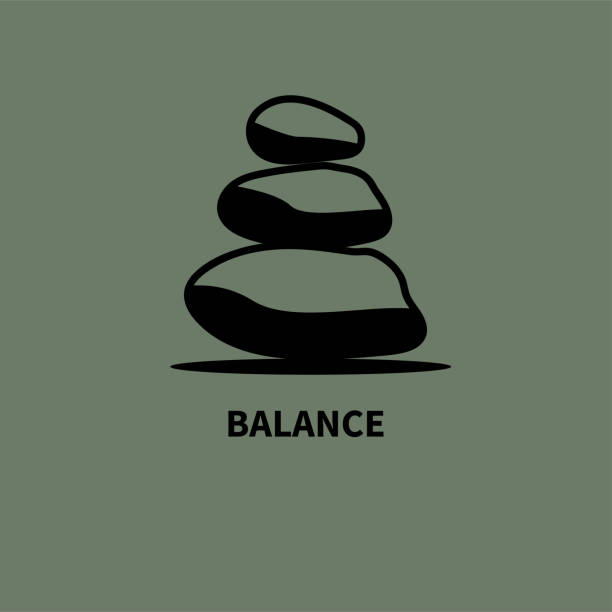 ilustrações de stock, clip art, desenhos animados e ícones de balance icon. harmony symbol. stack of stones. buddhism concept - cairn stacking stone rock