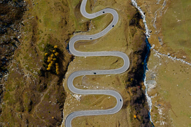 istock Winding Mountain Road from Above 1314922053