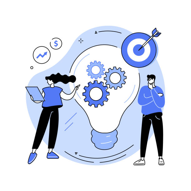 stockillustraties, clipart, cartoons en iconen met nieuwe idee generatie abstract concept vectorillustratie. - gezichtsvermogen