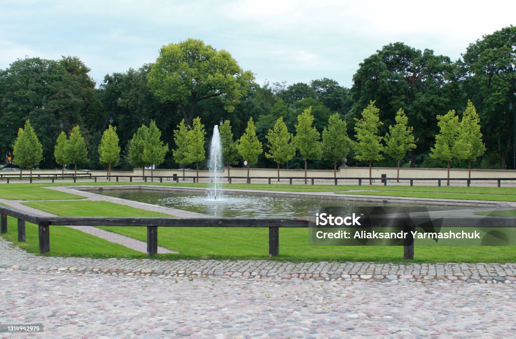 The fountain in the Park of the Branicki in Bialystok, Poland The fountain in the Park of the Branicki in Bialystok, Poland. Architecture Stock Photo