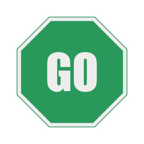 achteckiges grünes go-zeichen. kann für web- oder mobile app verwendet werden. - mobility stock-grafiken, -clipart, -cartoons und -symbole