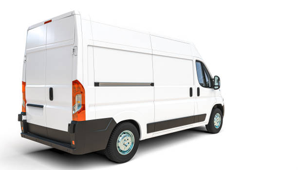 istock white transport van on the white background. 1314945411
