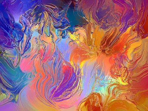 multi-colored liquid glass, art abstract background for device screens or other art design