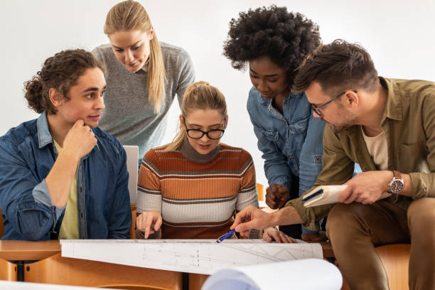 istock Group of design students in the classroom. 1314945938