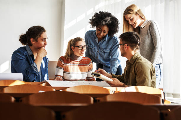 Group of design students in the classroom.