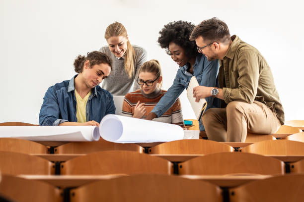 istock Group of design students in the classroom. 1314946703