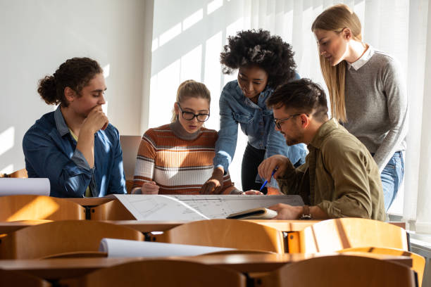 istock Group of design students in the classroom. 1314946727