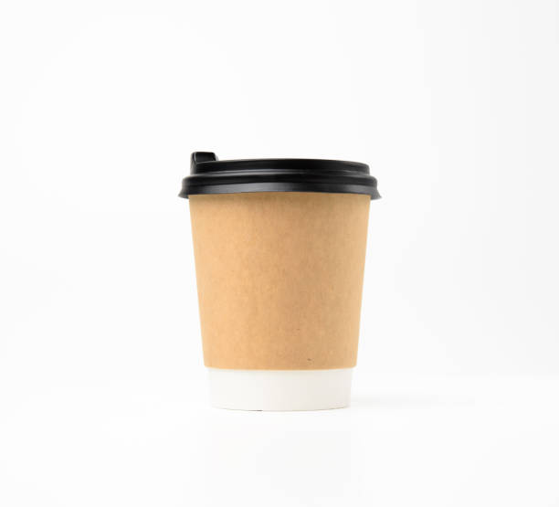 istock brown paper cup with plastic lid on white background 1314948285