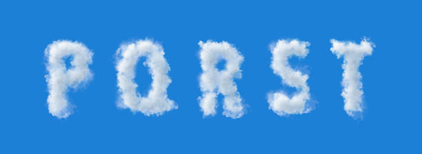 istock 3d alphabet, Cloud letters p q r s t, Blue Sky, 3d illustration 1314950052